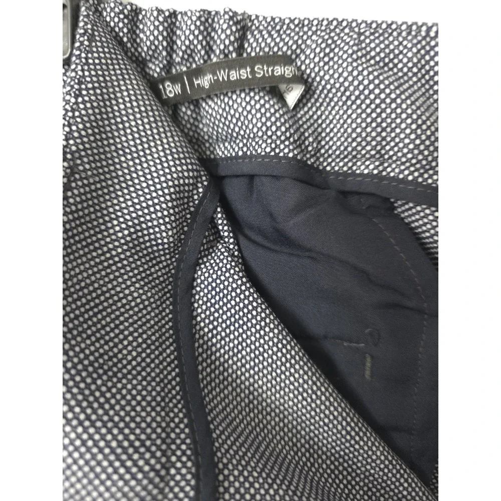 Talbots Women's High-Waist Straight Pants Size 18W Office Black And Gray Classic